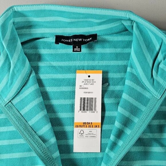 Jones New York Women's Full Zip Mock Neck Jacket Jade NWT - Picture 3 of 5